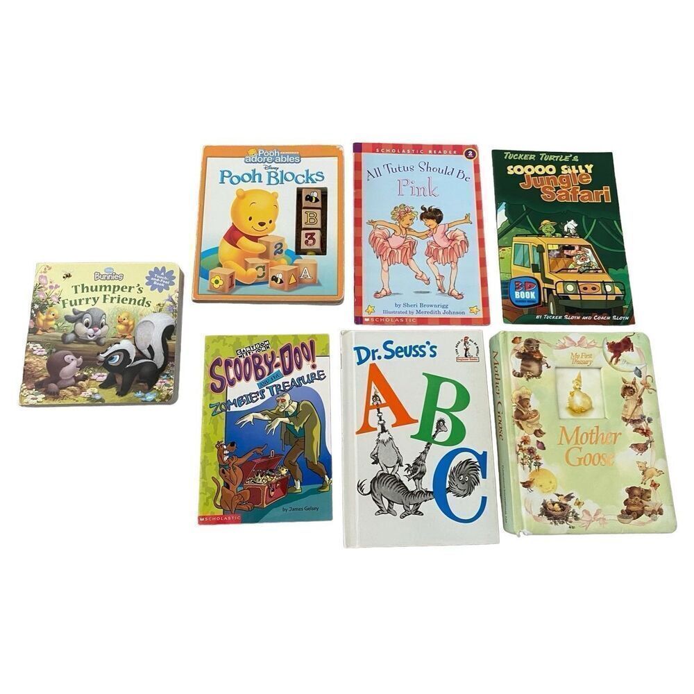 Lot Of 7 Dr Seuss Disney Scooby Children’s Book Bedtime Kids
